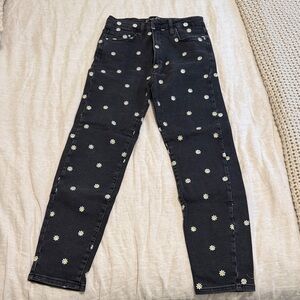 Stradivarius Black Daisy Embroidered Women’s Jeans